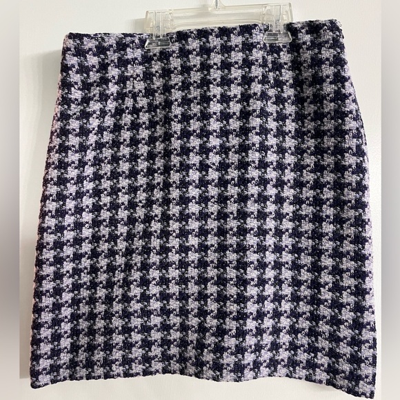 Amanda Smith Purple Houndstooth Wool Skirt - 8P - Picture 1 of 7